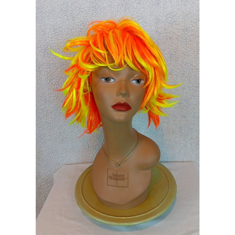 Short‎ Curly Orange Wig | Short Fluffy and Layered Orange Curly Wig